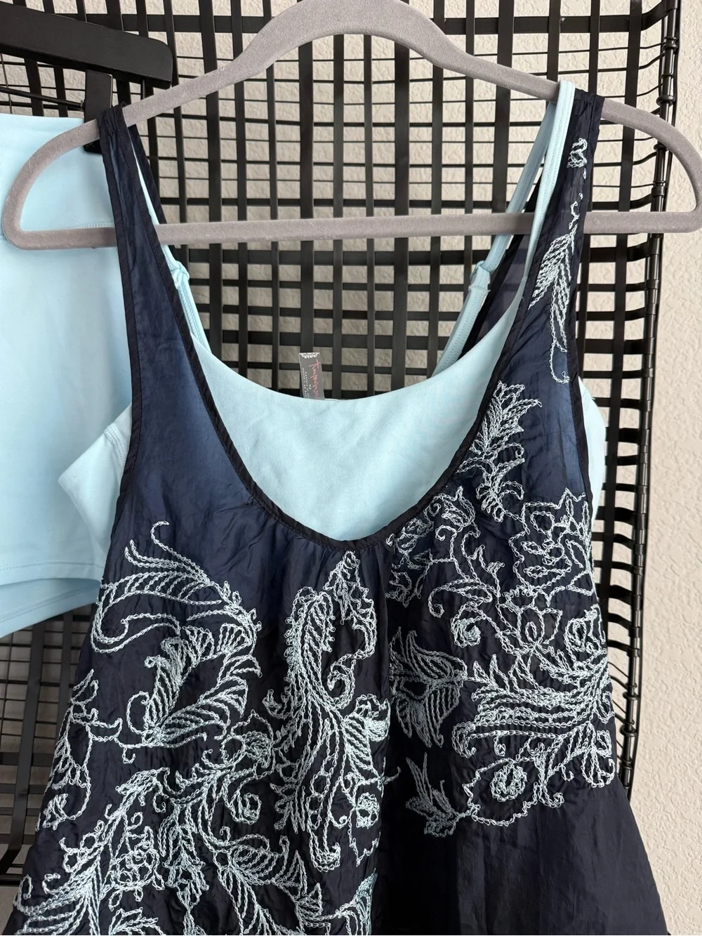 Free people gone wild embroidered 3 piece set midnight navy combo